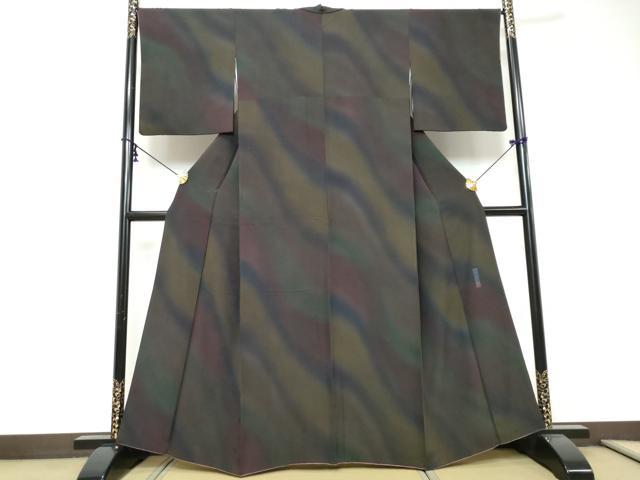 平和屋着物●前田仁仙　仁仙更紗　小紋　霞文　暈し染め　正絹　逸品　DABI9258ud