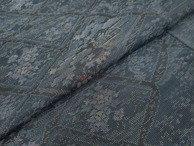 平和屋着物●本場大島紬　風景花菱文　大山謹製　証紙付き　正絹　逸品　DABI9262ud