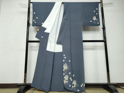 平和屋着物●本加賀友禅作家　茶谷孝志　訪問着　舞鶴草　証紙付き　正絹　逸品　DABI9265ud