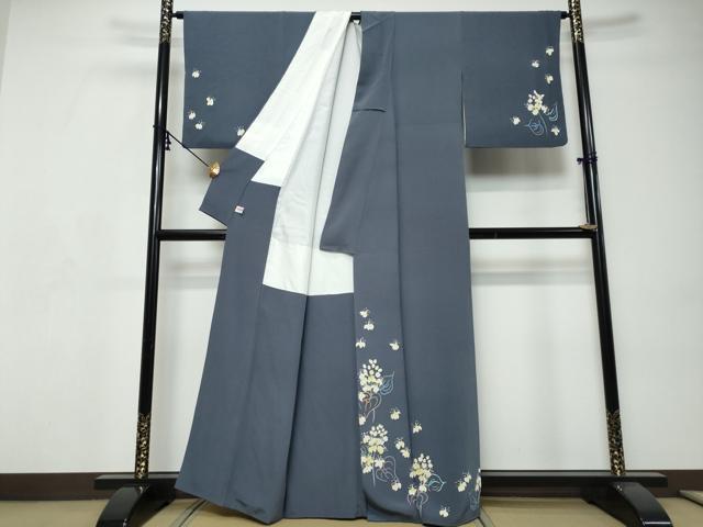平和屋着物●本加賀友禅作家　茶谷孝志　訪問着　舞鶴草　証紙付き　正絹　逸品　DABI9265ud