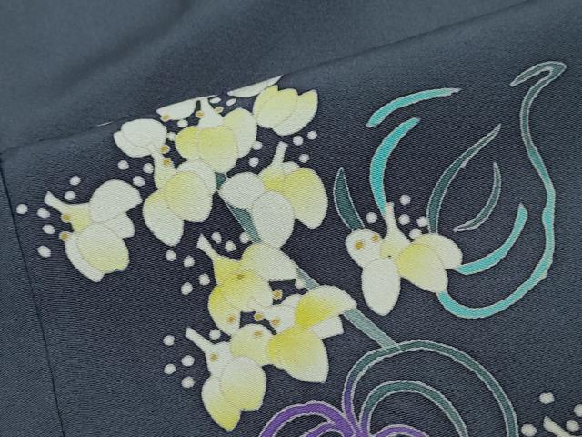 平和屋着物●本加賀友禅作家　茶谷孝志　訪問着　舞鶴草　証紙付き　正絹　逸品　DABI9265ud