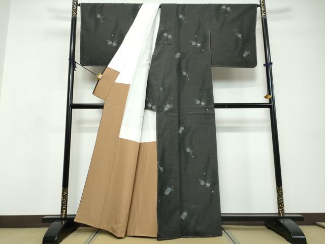 平和屋着物●上質な紬　吉祥丸文　正絹　逸品　未使用　DABI9271ud