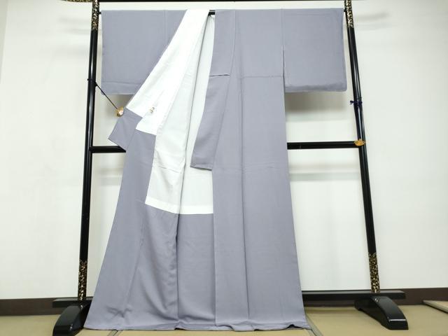 平和屋着物●上質な色無地　藤納戸色　ロング丈　正絹　逸品　未使用　DABI9277ud