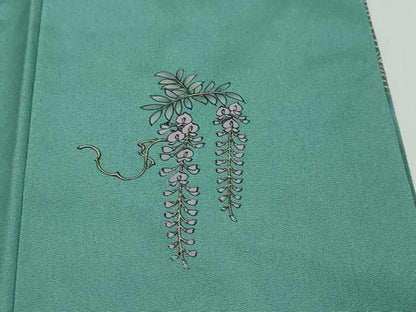 平和屋着物●訪問着　刺繍　花車文　百人一首　暈し染め　金彩　正絹　逸品　未使用　DABI9279ud