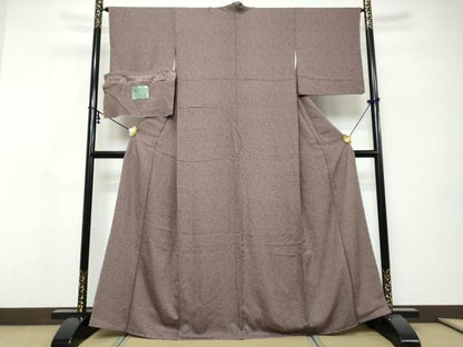 平和屋着物●上質なお召　彩天目織　霞文　反端付き　正絹　逸品　未使用　DABI9280ud