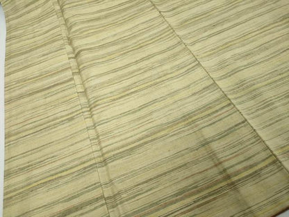 平和屋着物●上質な紬　横段文　正絹　逸品　未使用　DABI9282ud