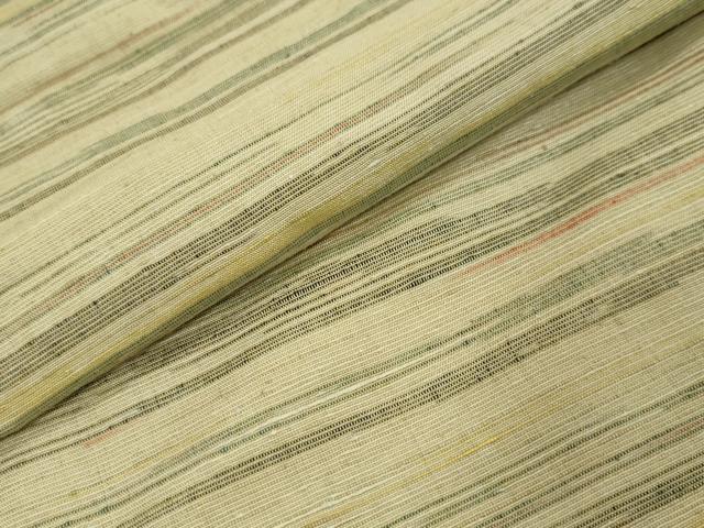 平和屋着物●上質な紬　横段文　正絹　逸品　未使用　DABI9282ud