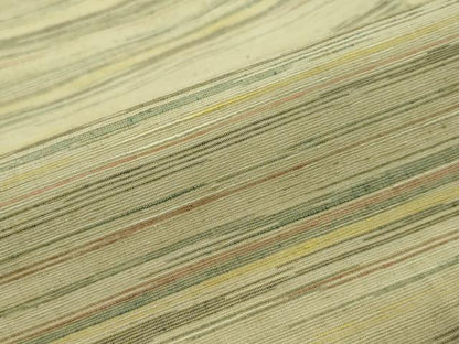 平和屋着物●上質な紬　横段文　正絹　逸品　未使用　DABI9282ud