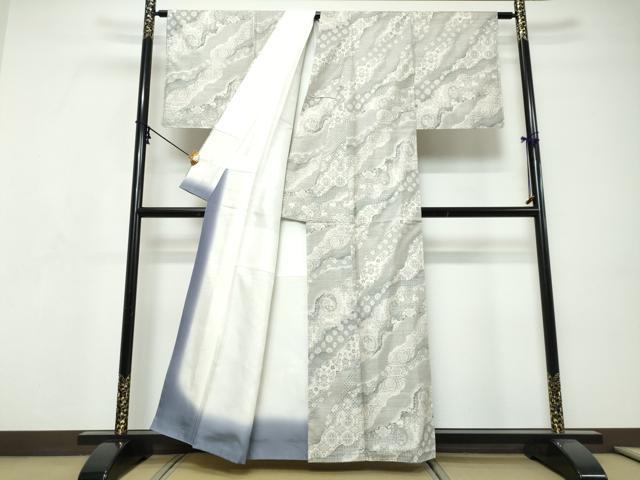 平和屋着物●本場大島紬　白大島　9マルキ　道長花鳥文　正絹　逸品　未使用　DABI9284ud