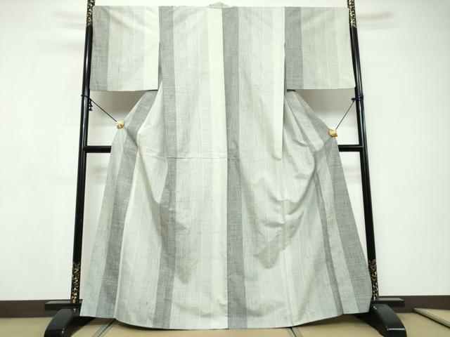 平和屋着物●結城紬　間道　正絹　逸品　DABI9285ud