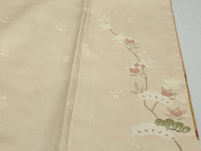 平和屋着物●訪問着　御所車草花文　金彩　ますいわ屋扱い　正絹　逸品　DABI9289ud