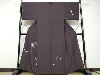 平和屋着物●訪問着　総刺繍　手毬花文　蛍暈し　金糸　さが美扱い　正絹　逸品　DABI9291ud