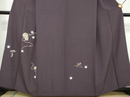 平和屋着物●訪問着　総刺繍　手毬花文　蛍暈し　金糸　さが美扱い　正絹　逸品　DABI9291ud