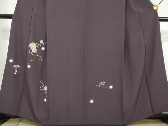 平和屋着物●訪問着　総刺繍　手毬花文　蛍暈し　金糸　さが美扱い　正絹　逸品　DABI9291ud
