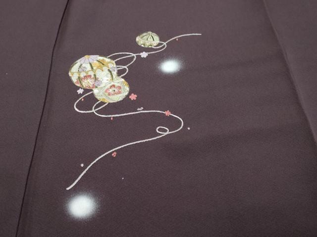 平和屋着物●訪問着　総刺繍　手毬花文　蛍暈し　金糸　さが美扱い　正絹　逸品　DABI9291ud