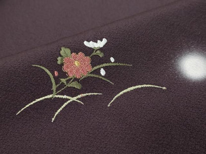平和屋着物●訪問着　総刺繍　手毬花文　蛍暈し　金糸　さが美扱い　正絹　逸品　DABI9291ud
