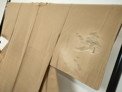 平和屋着物●中国三大刺繍　スワトウ刺繍　汕頭刺繍　総刺繍　訪問着　人物風景文　暈し染め　金銀糸　正絹　逸品　未使用　DABI9292ud