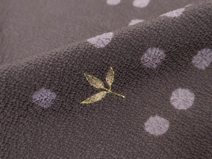 平和屋着物●訪問着　絞り　刺繍　舞葉文　金彩　正絹　逸品　DABI9296ud