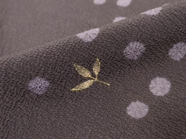 平和屋着物●訪問着　絞り　刺繍　舞葉文　金彩　正絹　逸品　DABI9296ud