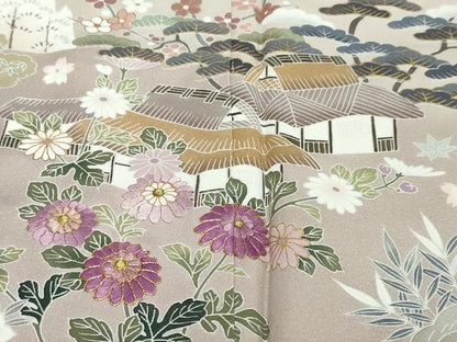 平和屋着物●西陣　京の名門　じゅらく謹製　帝王紫　訪問着　駒刺繍　風景草花文　暈し染め　金彩　正絹　逸品　未使用　DABI9297ud