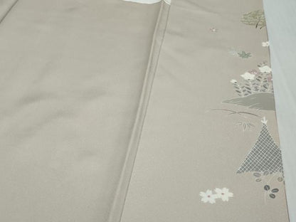 平和屋着物●西陣　京の名門　じゅらく謹製　帝王紫　訪問着　駒刺繍　風景草花文　暈し染め　金彩　正絹　逸品　未使用　DABI9297ud