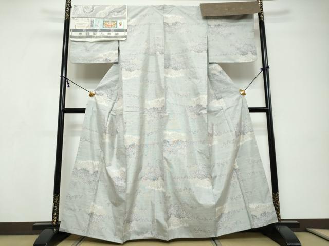 平和屋着物●本場大島紬　白大島　9マルキ　風景文　さが美扱い　証紙　証明書付き　恵大島紬織物謹製　正絹　逸品　DABI9299ud