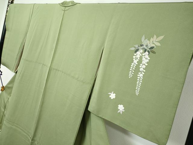 平和屋着物●訪問着　友禅　作家物　枝花文　正絹　逸品　DABI9300ud