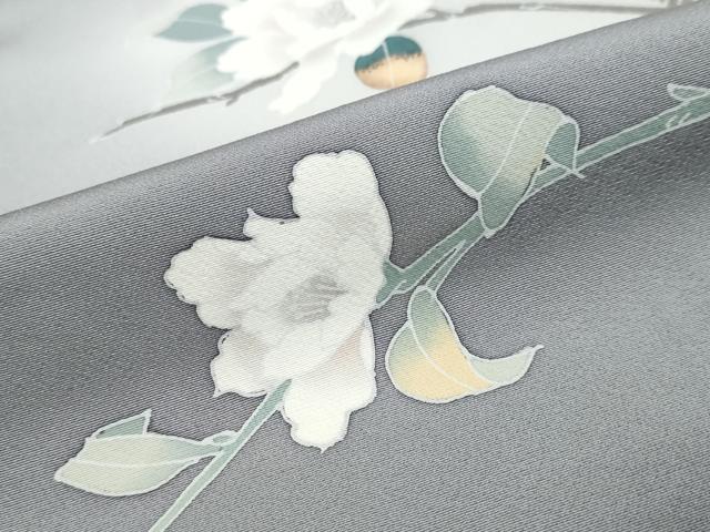 平和屋着物●京加賀友禅　百貫達雄　訪問着　枝花文　暈し染め　正絹　逸品　未使用　DABI9302ud