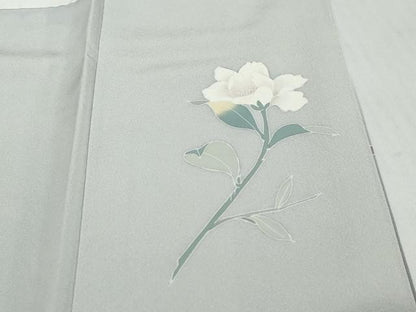 平和屋着物●京加賀友禅　百貫達雄　訪問着　枝花文　暈し染め　正絹　逸品　未使用　DABI9302ud