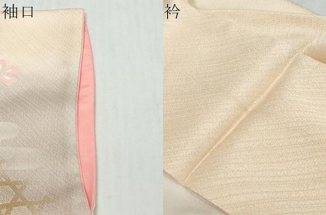 平和屋着物●世界的ファッションデザイナー 山本寛斎 kansaiブランド 訪問着 扇面花鳥文 暈し染め 金彩 鈴乃屋扱い 正絹 逸品 DABI9304ud