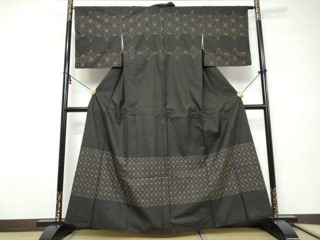 平和屋着物●本場大島紬　訪問着　7マルキ　横段幾何学文様　ますいわ屋扱い　正絹　逸品　DABI9308ud