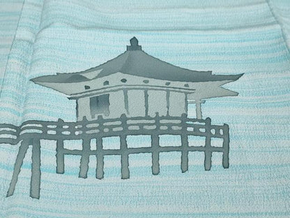 平和屋着物●訪問着　背抜き仕立て　作家物　ろうけつ染め　風景樹林文　正絹　逸品　DABI9314ud