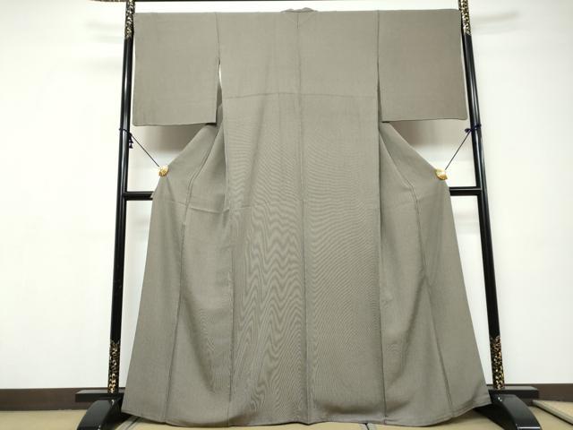平和屋着物●江戸小紋　万筋　涅色×砂色　正絹　逸品　DABI9317ud