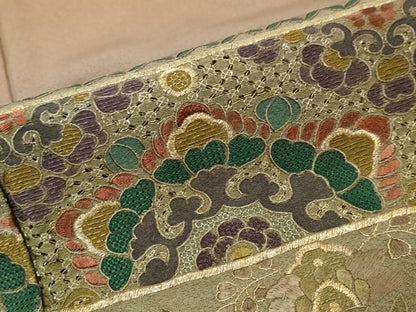 平和屋着物●中国三大刺繍　スワトウ刺繍　汕頭刺繍　総刺繍　訪問着　動物更紗花文　暈し染め　金糸　正絹　逸品　DABI9319ud