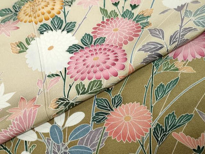 平和屋着物●訪問着　友禅　枝花文　暈し染め　正絹　逸品　DABI9320ud