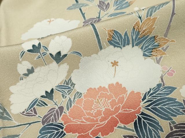 平和屋着物●訪問着　友禅　枝花文　暈し染め　正絹　逸品　DABI9320ud
