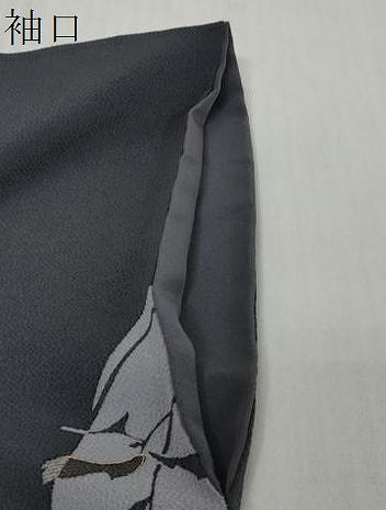 平和屋着物●訪問着　刺繍　枝花文　シルエット　金彩　鬼しぼ縮緬　やまと誂製　ロング丈　正絹　逸品　DABI9323ud