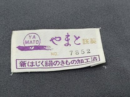 平和屋着物●訪問着　刺繍　枝花文　シルエット　金彩　鬼しぼ縮緬　やまと誂製　ロング丈　正絹　逸品　DABI9323ud