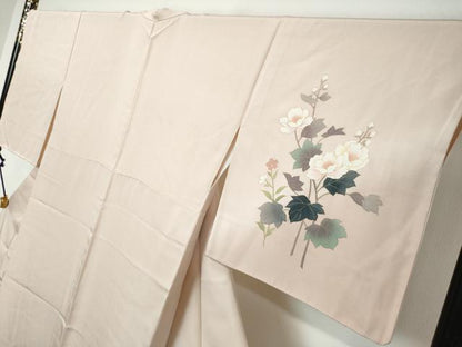 平和屋着物●訪問着　駒刺繍　草花文　金彩　正絹　逸品　DABI9324ud