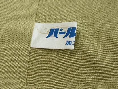 平和屋着物●上質なお召　吉野間道　ロング丈　正絹　逸品　DABI9326ud