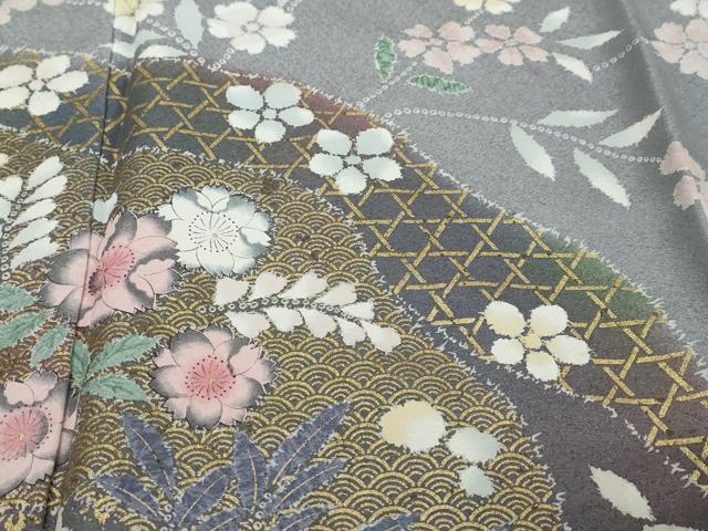 平和屋着物●訪問着　辻が花　金彩　正絹　逸品　DABI9327ud