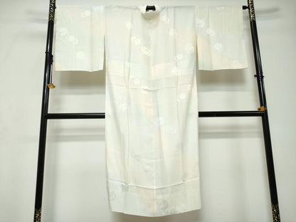 平和屋着物●長襦袢　無双仕立て　手毬草花地紋　暈し染め　正絹　逸品　DABI9328ud