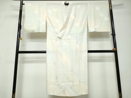 平和屋着物●長襦袢　無双仕立て　手毬草花地紋　暈し染め　正絹　逸品　DABI9328ud