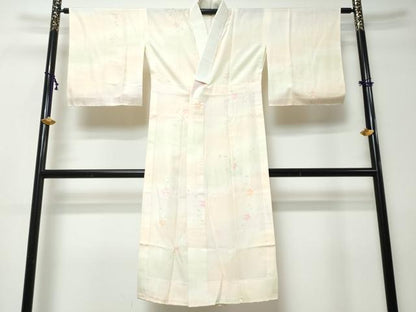 平和屋着物●長襦袢　無双仕立て　草花文　暈し染め　正絹　逸品　DABI9331ud