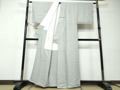 平和屋着物●上質な色無地　辻が花地紋　淡藤色　正絹　逸品　未使用　DABI9337ud