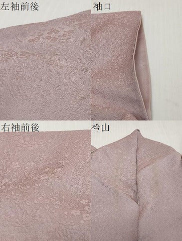 平和屋着物●上質な色無地　草花地紋　紅藤色　正絹　逸品　DABI9338ud
