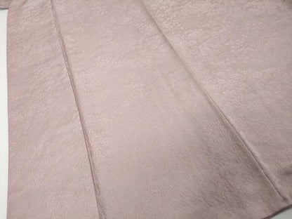 平和屋着物●上質な色無地　草花地紋　紅藤色　正絹　逸品　DABI9338ud