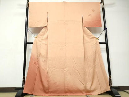 平和屋着物●訪問着　総刺繍　舞花文　暈し染め　正絹　逸品　DABI9339ud