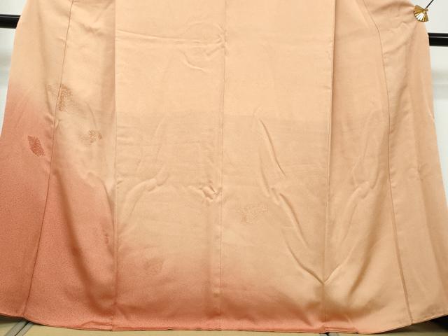 平和屋着物●訪問着　総刺繍　舞花文　暈し染め　正絹　逸品　DABI9339ud
