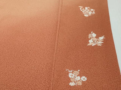 平和屋着物●訪問着　総刺繍　舞花文　暈し染め　正絹　逸品　DABI9339ud